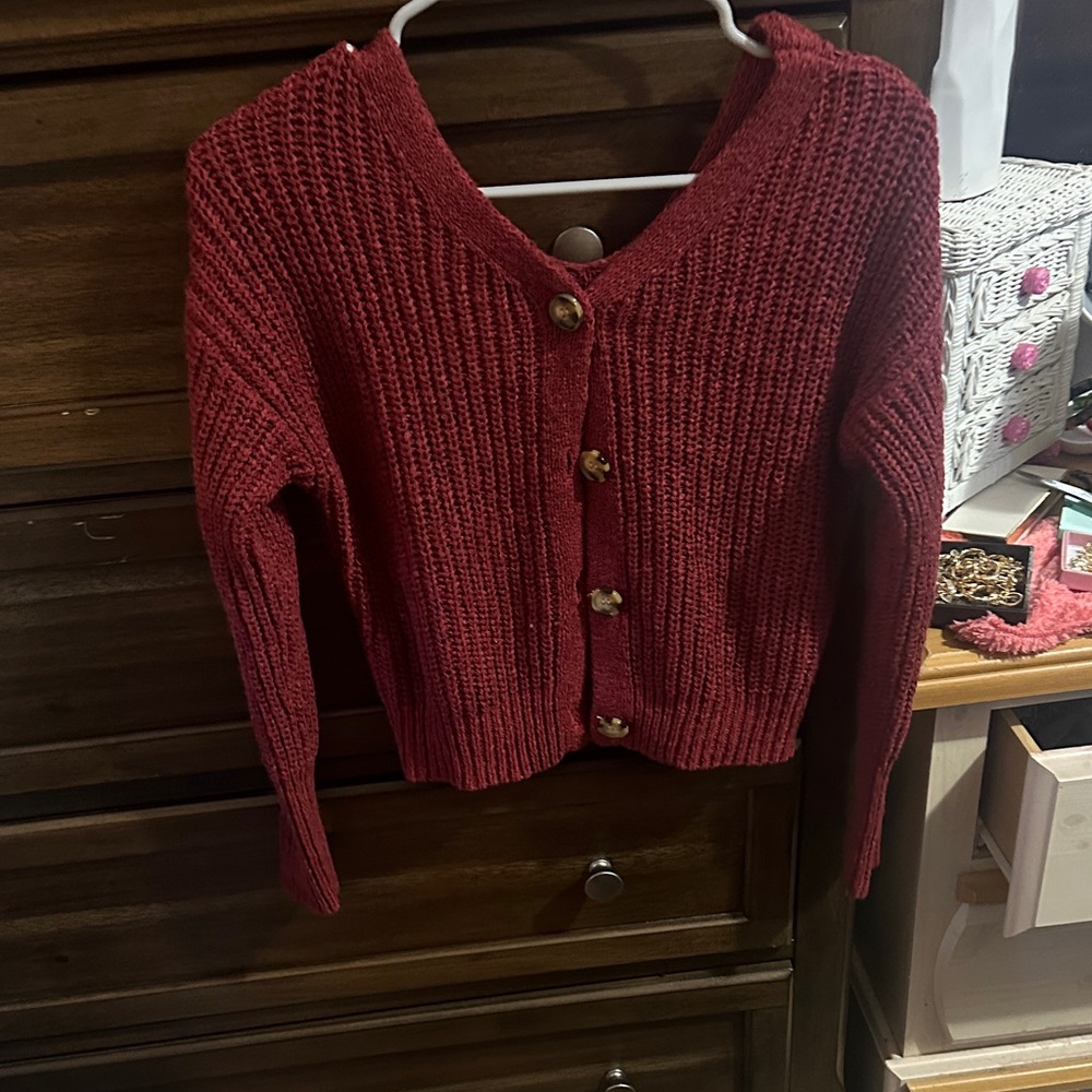 Miami Deep Red Women's Cardigan